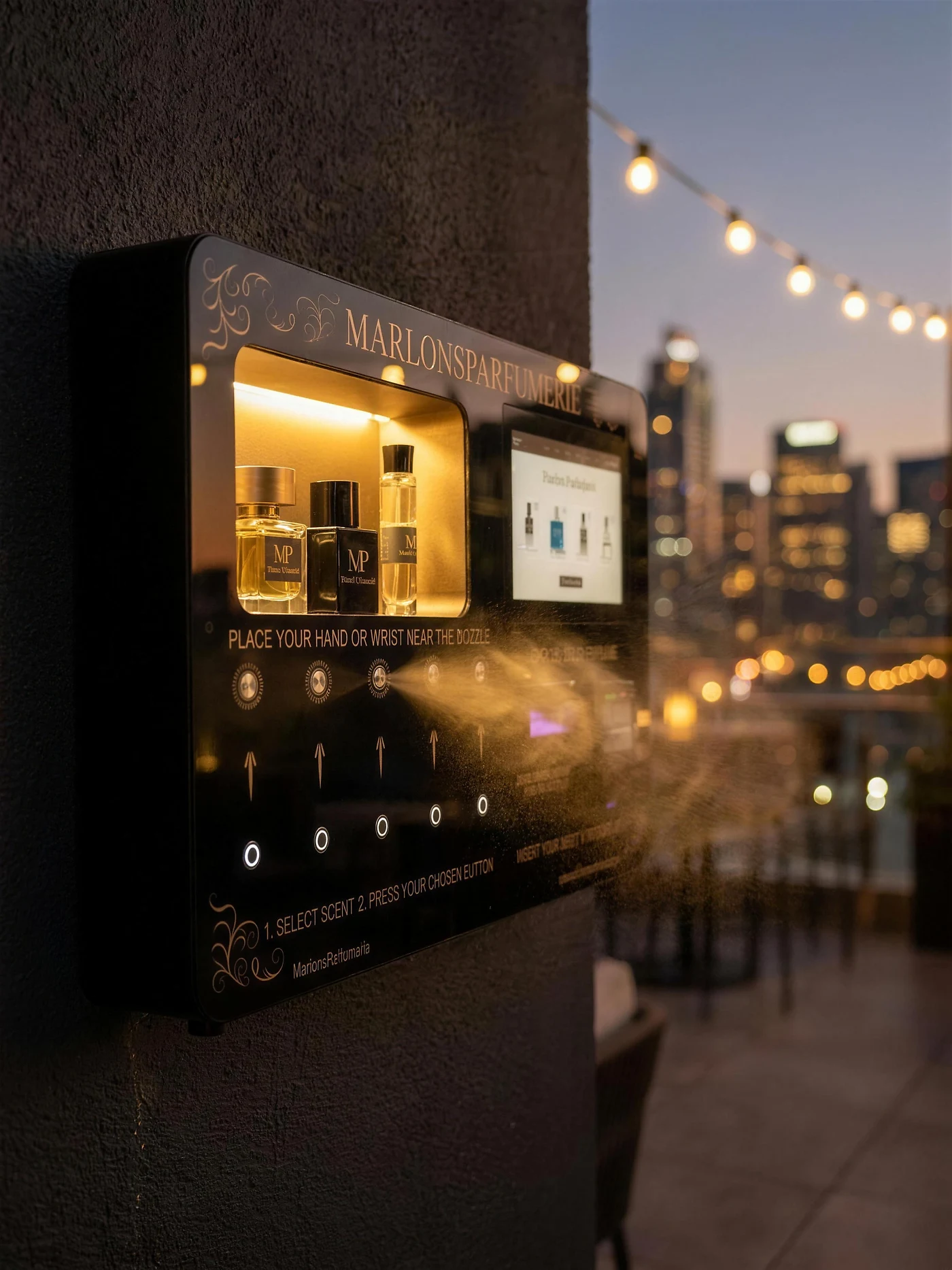 Dispenser in een rooftop cocktailbar